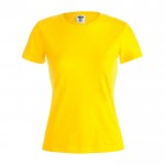 T-shirt branca de mulher para personalizar cor amarelo