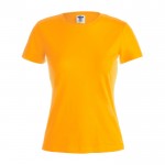 T-shirt branca de mulher para personalizar cor dourado