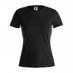 T-shirt branca personalizável para mulher cor preto