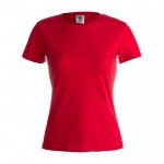 T-shirt branca personalizável para mulher cor vermelho