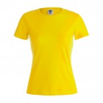 T-shirt branca personalizável para mulher cor amarelo