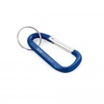 Mosquetão com argola porta-chaves cor azul com logotipo