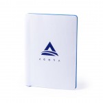 Caderno A5 personalizado em couro sintético  cor azul