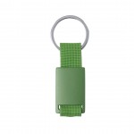 Porta-chaves com fita e placa metálica  cor verde