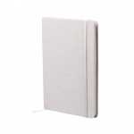 Caderno personalizado A5 com capa em algodão cor branco
