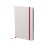 Caderno personalizado A5 com capa em algodão cor vermelho