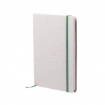 Caderno personalizado A5 com capa em algodão cor verde