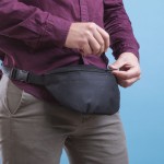 Bolsa de cintura poliéster, alça de clique ajustável cintura cor preto quinta vista