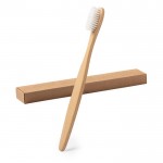 Escova de dentes de bambu cor natural sexta vista de detalhe