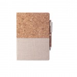 Caderno personalizável com capa de cortiça e algodão