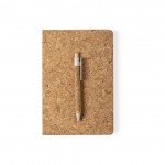 Caderno com capa rígida de bambu e caneta para brinde