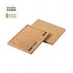 Conjunto sustentável com caderno e caneta em bambu