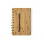 Caderno e caneta personalizáveis em bambu
