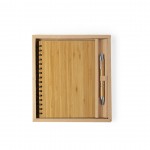 Kit com caderno e caneta em bambu para oferecer