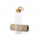 Garrafa de água personalizável em bambu e vidro