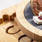 Kit de queijos com tábua de bambu e 4 peças cor madeira sexta vista