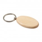 Porta-chaves de madeira com anel cor madeira quarta vista
