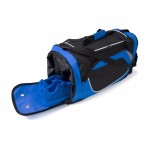 Saco de desporto de poliéster 600D com secção para calçado cor azul terceira vista