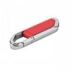 Pen USB com mosquetão para imprimir com logo cor vermelho