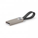 Pen USB metálica com fita de silicone vista terceira