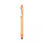 Caneta emn bambu personalizável com a marca cor cor-de-laranja