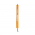 Esferográfica em bambu para personalizar cor cor-de-laranja