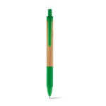 Caneta em bambu com ponta antideslizante cor verde impresso