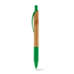 Caneta em bambu com ponta antideslizante cor verde