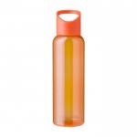 Garrafa de RPET para água fria com tampa de silicone e alça 500ml cor cor-de-laranja primeira vista
