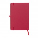 Caderno capa de bambu e couro sintético, folhas A5 pautadas cor vermelho terceira vista