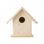Casa de passarinhos em madeira para pintar cor castanho segunda vista