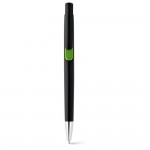 Uma caneta com um clipe muito original  cor verde claro