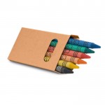 Caixa com 6 lápis de cera personalizados cor castanho