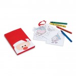 Kit com logo e desenhos de Natal para colorir cor vermelho