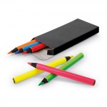 Caixa personalizável com 6 lápis de madeira cor preto impresso