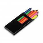 Caixa personalizável com 6 lápis de madeira cor preto terceira vista