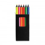 Caixa personalizável com 6 lápis de madeira cor preto