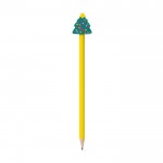 Lápis com figuras de Natal para merchandising cor amarelo