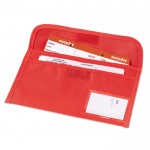 Prática bolsa porta-documentos de viagem cor vermelho impresso