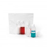 Bolsa de higiene pessoal com 3 frascos cor transparente impresso