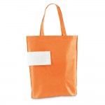 Saco de compras dobrável com logotipo cor cor-de-laranja