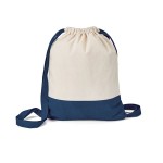 Saco tipo mochila personalizado em algodão  cor azul