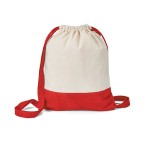 Saco tipo mochila personalizado em algodão  cor vermelho