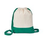 Saco tipo mochila personalizado em algodão  cor verde
