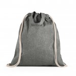 Saco mochila algodão reciclado 140 g/m2 cor preto