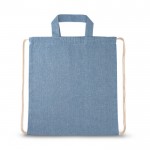 Saco mochila algodão reciclado 140 g/m2 cor azul primeira vista