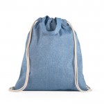 Saco mochila algodão reciclado 140 g/m2 cor azul