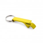 Porta-chaves em alumínio com descapsulador cor amarelo