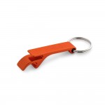 Porta-chaves em alumínio com descapsulador cor cor-de-laranja