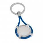 Porta-chaves colorido de metal e silicone cor azul
